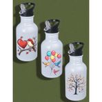 Lili Hediyelik Kuş Baskılı 600 ml Matara Suluk Su Matarası - Çocuk Suluk, Büyük Suluk