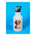 lili hediyelik Tatlı Köpek Baskılı Matara Suluk 600 ml - Kız Çocuk Suluk Beyaz, LH98270469238642352234