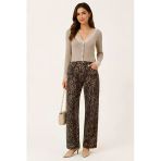 Lili Woman Kadın Yüksek Bel Leopar Desenli Wide Leg Pantolon Ty.lpr01