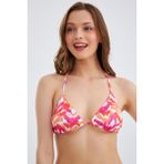 Lilian Ethnic Triangle LS20025 Turuncu Pembe Bikini Üst - 42 - Turuncu - Pembe