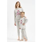 LILIAN Nap Queen & Prıncess Gri Eşofman Takımı Anne Kız Pijama Takımı.ayrı Ayrı Satılır Fiyatlar Farklıdır