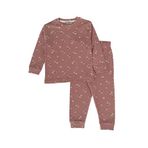 lilibom kids Kız Çocuk Pamuklu Fitilli Kumaş Gül Kurusu Çiçek Desen Pijama Takımı (1, gül kurusu, 5-6 yaş)