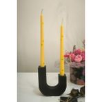 LiLii Art Home Çiçek Desenli Şamdan Mum - Sarı - 2 Adet