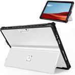 LiLiTok Surface Pro 7 Plus Kılıf Kapak, Microsoft Surface Pro 7 Plus/Pro7/Pro 6/Pro 5/Pro 4/ LTE için Koruyucu Kılıf, Kalem Tutuculu Sağlam Kapak Tip Kapak Klavye ile Uyumlu (Şeffaf)