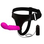 Lilitu Shop 15,5 cm Belden Bağlamalı İçi Dolu Titreşimli Strapon Dildo