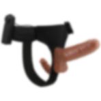 Lilitu Shop 16 cm Belden Bağlamalı Çift Taraflı Yeni Nesil Titreşimli Strapon Dildo