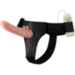 Lilitu Shop 20 cm Belden Bağlamalı Oynar Başlı Titreşimli İçi Dolu Strapon Penis