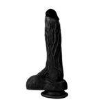 Lilitu Shop 20,5 cm Gerçekçi Silikon Vantuzlu Siyahi Dıldo BDM10030