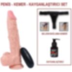 Lilitu Shop 22,5 cm Belden Bağlamalı Gerçekçi Titreşimli Dildo Vibratör Penis