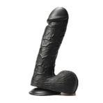 Lilitu Shop 24 cm Dev Boy Realistik Vantuzlu Siyahi Dildo Penis PX047S