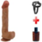 Lilitu Shop 26 cm Belden Bağlamalı Çift Katmanlı Gerçekçi Titreşimli Dildo Vibratör Penis