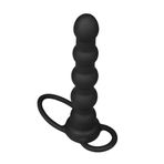 Lilitu Shop Çift Kavrama Halkalı Titreşimli 14 cm Anal Plug Vibratör Mastürbatör LV2619