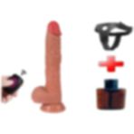 Lilitu Shop Lilitushop USB Şarjlı Belden Bağlamalı 22 cm Ileri Geri Hareketli Gerçekçi Silikon Vantuzlu Strapon