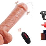 LilituShop 21,5 cm Belden Bağlamalı Uzaktan Kumandalı Su Fışkırtmalı Vantuzlu Realistik Dıldo BDM1068B
