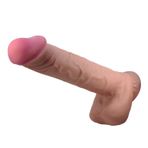 LilituShop Belden Bağlamalı 26 cm Kıkırdak Yapılı Çift Katmanlı Melez Gerçekçi Dıldo BDM1323B