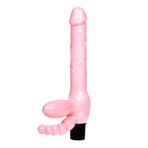 LilituShop Çift Taraflı Strapon Belden Bağlamalı G-Spot Vibratör Plug B1009