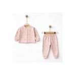 LİLİYUM %100 Pamuklu Kız Bebek Laleli Desenli 2’li Pijama Takımı – (0-3 / 3-6 / 6-9 Ay)