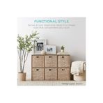 LİLLA HOME Hasır Doğal Deniz Sazı Rattan Bambu Katlanır Sepet Kutu 30x30x30 (1 ADET )