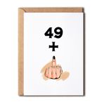LillaGifts Komik 50. Doğum Günü Kartı - 49+1 Kadın veya Erkek - Tatlı 50 Yaş Doğum Günü Hediyesi - Koca Eşi Kardeş Kardeş Kardeş İçin Mükemmel Hediye, 12,7 x 17,7 cm