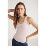 Lıllesol Kadın Fitilli Görünümlü Kalın Askılı Basic Pembe Atlet