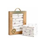 Lilliy Müslin Yenidoğan Bebek Ağız Mendili 7'li Set %100 Pamuk Çiçek Desenli 20x20 cm