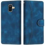 LiLuLa Samsung Galaxy A6 2018 Kılıfı ile Uyumlu, Cep Telefonu Kılıfı Samsung A6 2018, Galaxy A6 2018 Kılıf Katlanabilir Deri Ters Çevirmeli Cüzdan Kılıfı Samsung A6 2018 Kılıf Kılıfı (Mavi)