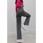 Lily Likralı Kadın Füme Süper Yüksek Bel Salaş Paça Denim Kot Palazzo Pantolon - Lacivert - 28