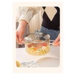 Lilya Home 1500 ml Isıya Dayanıklı Çizgili Borosilikat Cam Tencere