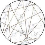 Lily&her friends - İskandinav Tarzı Geometrik Desenler Mermer Yaldızlı Yatak Odası Oturma Odası Kısa Kristal Kadife Yuvarlak Mat Halı, Koltuk için Zemin Matı, Sandalye, Dekor (Beyaz mermer beyaz altın şerit, 100 cm)