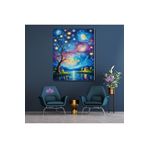 Lilyhobbyland (1767) Renkli Baskılı Sayılarla Boyama Hobi Seti (Çerçeveli) 40X50 cm: Yıldızlı Gece 3