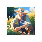 Lilyhobbyland (3627) Renkli Baskılı Sayılarla Boyama Hobi Seti (Çerçeveli) 40x50 cm: İhtiyar Çiftçi