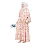 Lilyum Çiçekli Elbise-Pembe