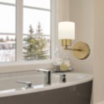 Lima Eskitme Beyaz Cam Duvar Lambası Yatak Odası-yatak Başı-banyo İçin Modern Aplik