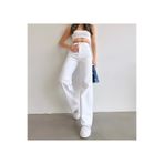 LİMABEL Kadın Beyaz Palazzo Kot Pantolon %100 Pamuk Jeans
