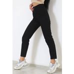 LİMABEL Kadın Yüksek Bel Siyah Mom Jeans Likralı Esnek Kot Pantolon