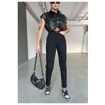 LİMABEL Milano Gizem Zaha Dores Kadın 90's Solmayan Siyah Yüksel Bel Mom Jeans Boyfrend Pantolon 2025
