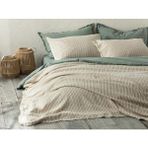 Limasso Waffle Çift Kişilik Jakarlı Yatak Örtüsü - Bej - 240 x 260 cm