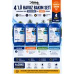 Lime Cleaner 4'lü Profesyonel Havuz Bakım Seti 4x20KG | Sıvı Klor + pH Düşürücü + Yosun Önleyici + Havuz Parlatıcı