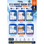 Lime Cleaner 6'lı Profesyonel Havuz Bakım Seti 6x20KG | Sıvı Klor + pH Düşürücü + Yosun Önleyici + Havuz Parlatıcı + Fayans & Seramik Temizleyici + Havuz Çöktürücü
