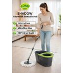 Lime Shadow 14 Litre Otomatik Temizlik Seti - Kova Mop Seti - Üretici Garantili - Gri