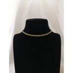 Limezon Gümüş Renk Zirkon Kadın Su Yolu Choker Kolye - Altın - 32 cm