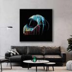 Limitless Design Üzerinden Neon Rengi Boyalar Akan Motorsiklet Kaskı Cross Motor Heyecan Kare Hd Baskı Kanvas Tablo - 35 x 50 - Renkli