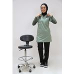 Limitless Tunik boy tesettür hemşire üniforması tek üst küf yeşili terikoton kumaş
