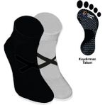 Limmon Store 2'li Siyah Gri Yoga Pilates Çorap Set - Renkli - 36 - 40