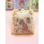 Limmy Capybara Sulu Pullu Anahtarlıklı Stickerlı Kapibara Not Defteri (7,5x7,5 Cm) - Pasta Doğumgünü