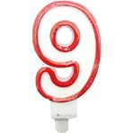 Limmy Dokuz Rakamlı Doğum Günü Pasta Mumu ( 7X3 cm) - Sayılı Mum - Pasta Süsü