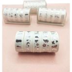 Limmy Gümüş Yaldızlı Vintage Washi Tape Bant Yapışkanlı Maskeleme Kağıdı 6 Lı - Kelebek Ananas