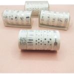 Limmy Gümüş Yaldızlı Vintage Washi Tape Bant Yapışkanlı Maskeleme Kağıdı 6 Lı - Üçgen Kalp Ok