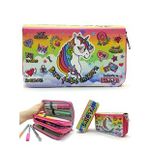 Limmy Kalem Kutusu Unicorn Cool Tarz Kawai Organizer Üç Bölmeli Kalemlik
