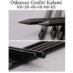 Limmy Odunsuz Kömür Kalemi 6 Lı Set Sanatsal Eskiz Kalemi ve Karakalem - Siyah